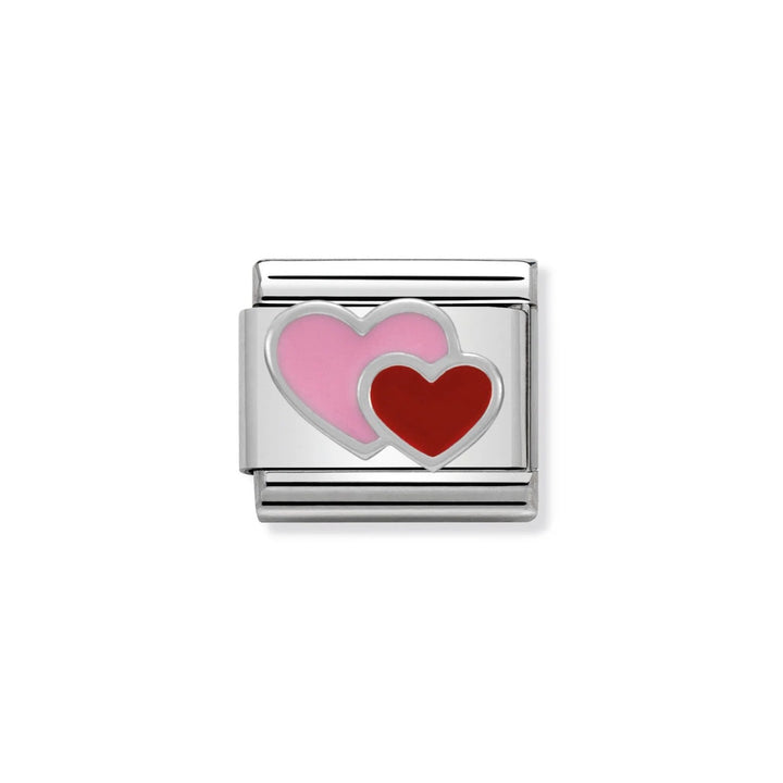 Nomination Classic Silver Overlap Pink and Red Heart Charm 330202_16