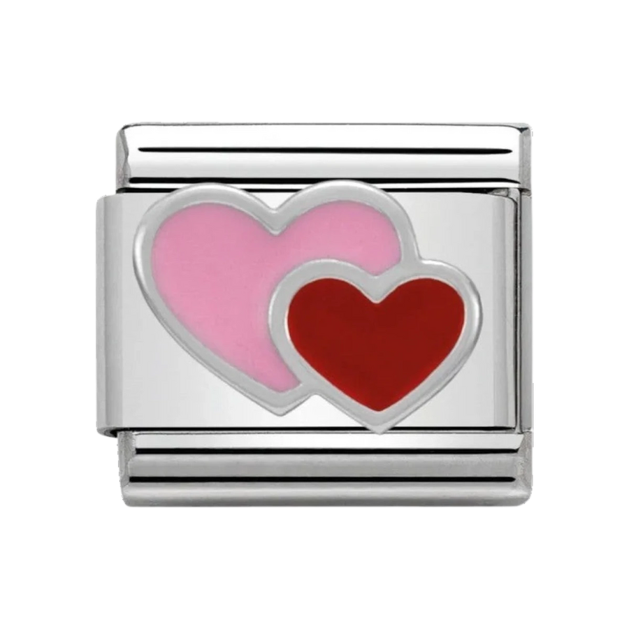 Nomination Classic Silver Overlap Pink and Red Heart Charm 330202_16