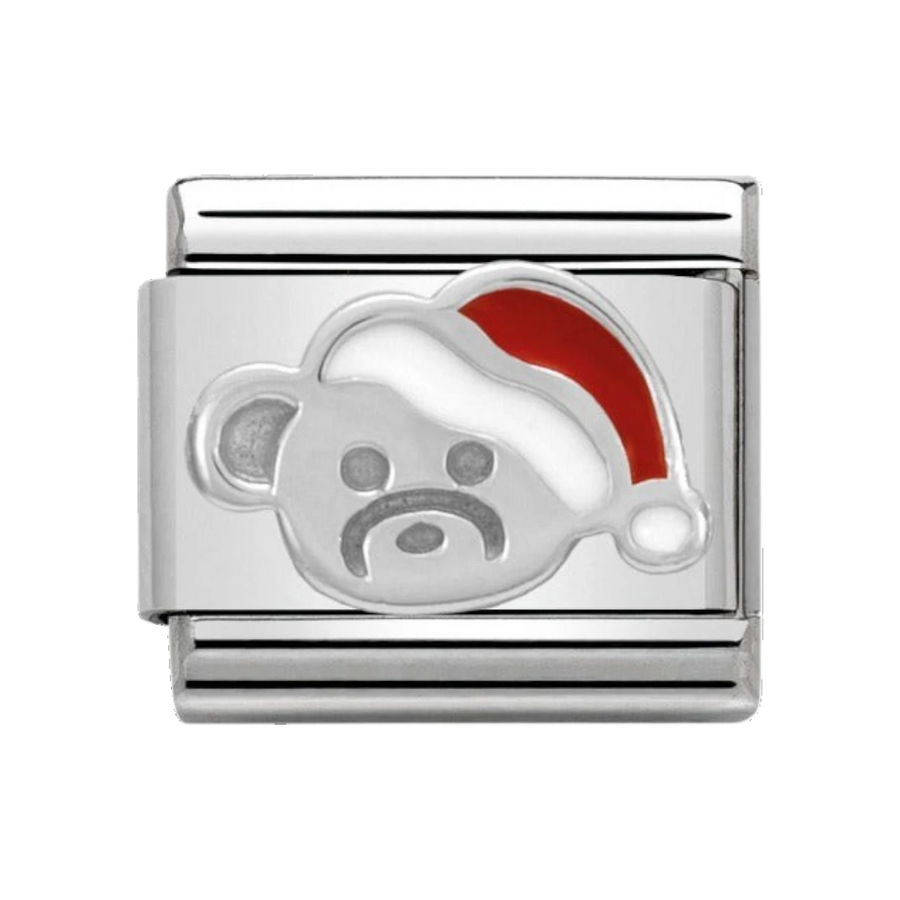 Nomination Classic Silver and Enamel Bear with Christmas Hat Charm 330204_13