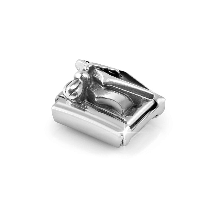 Niche Jewellery Nomination Classic Sterling Silver Black Enamel Graduation Hat Charm worn on model
