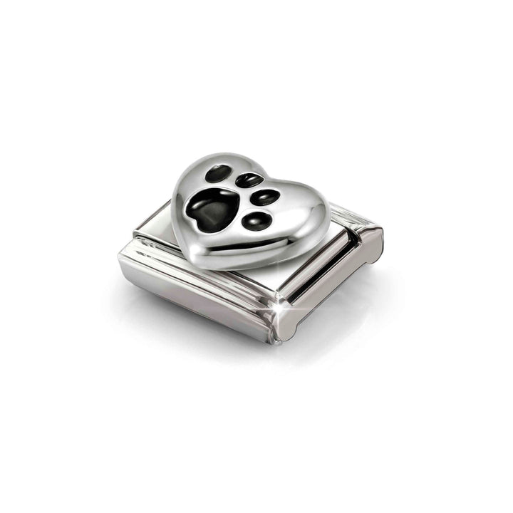 Niche Jewellery Nomination Silver and Enamel Paw Print Charm detail
