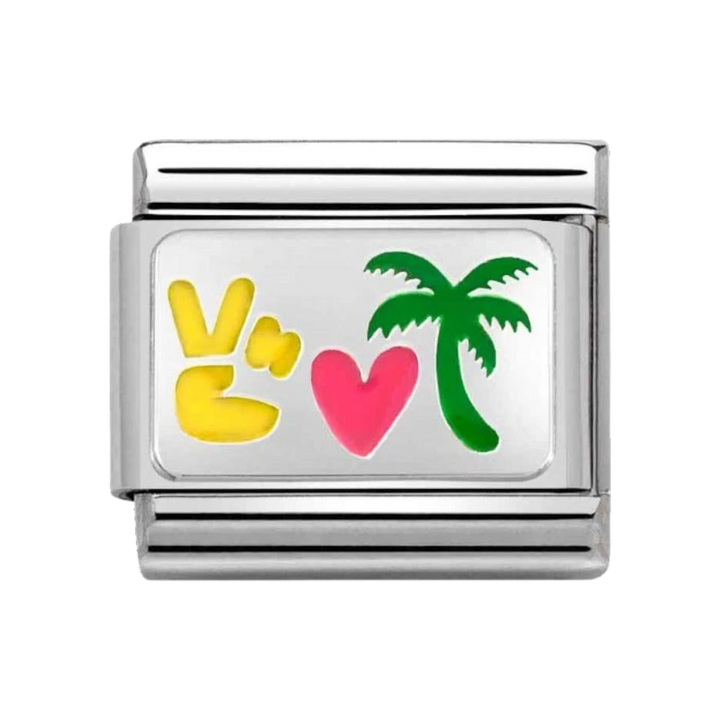 Nomination Silver and Enamel Peace Heart Palm Charm 330206_32
