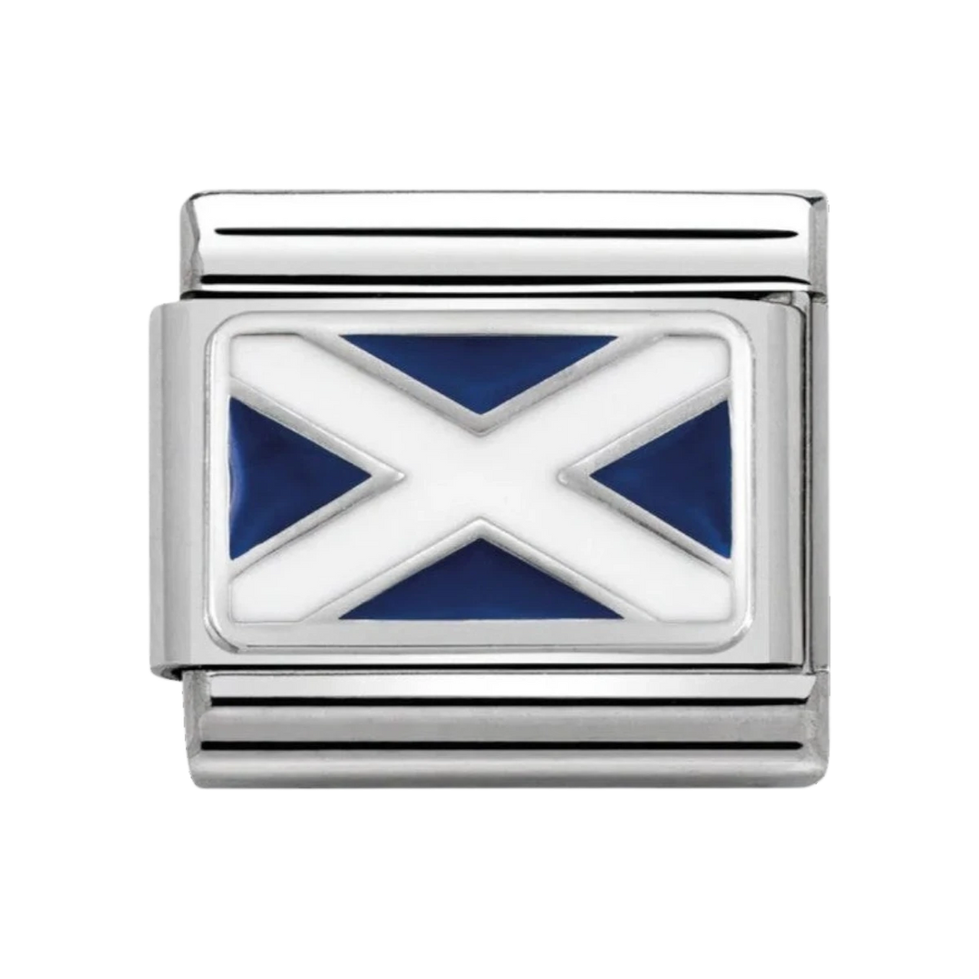 Nomination Classic Flag Charm - Enamel and Silver Scotland. Item code 330207_01.