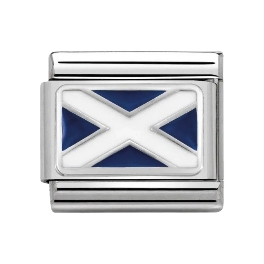 Nomination Classic Flag Charm - Enamel and Silver Scotland. Item code 330207_01.