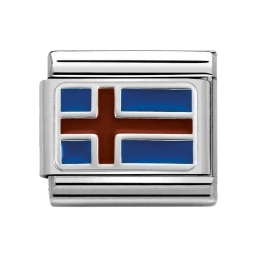 Nomination Classic Flag Charm - Enamel and Silver Iceland 330207/11