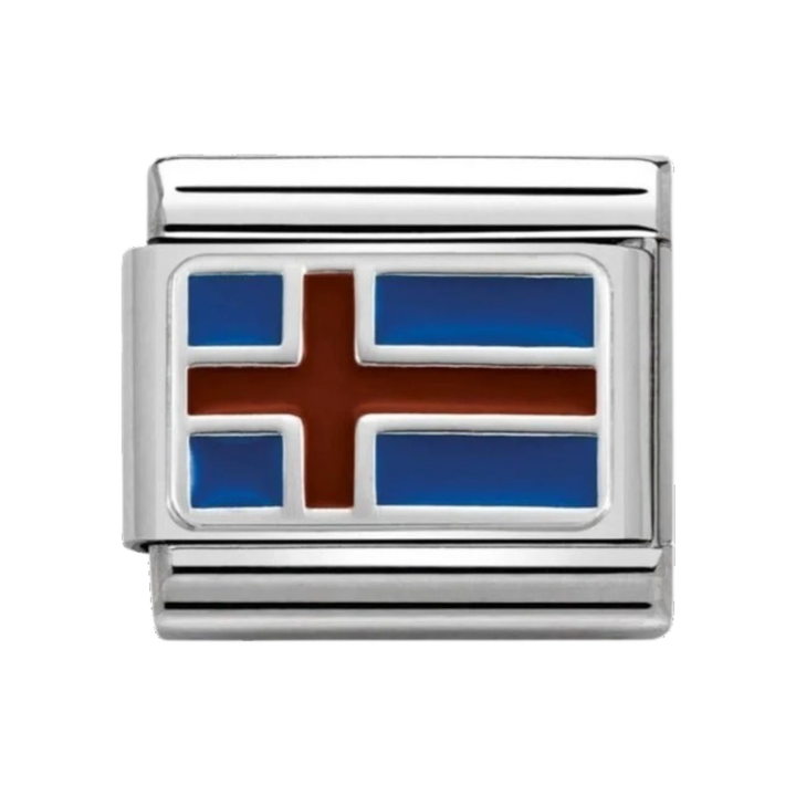 Nomination Classic Flag Charm - Enamel and Silver Iceland 330207/11