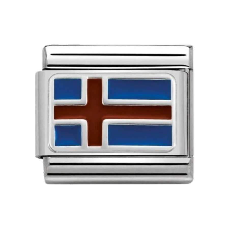 Nomination Classic Flag Charm - Enamel and Silver Iceland 330207/11