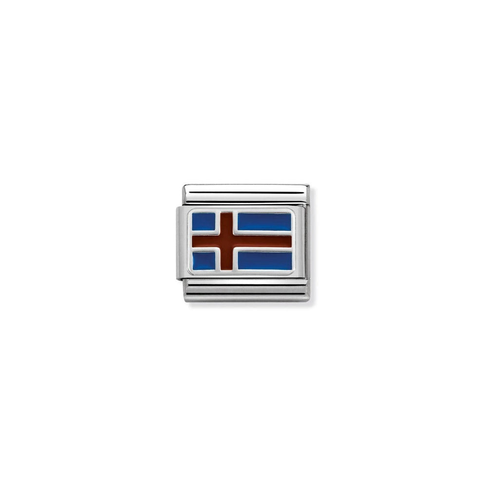 Nomination Classic Flag Charm - Enamel and Silver Iceland 330207/11
