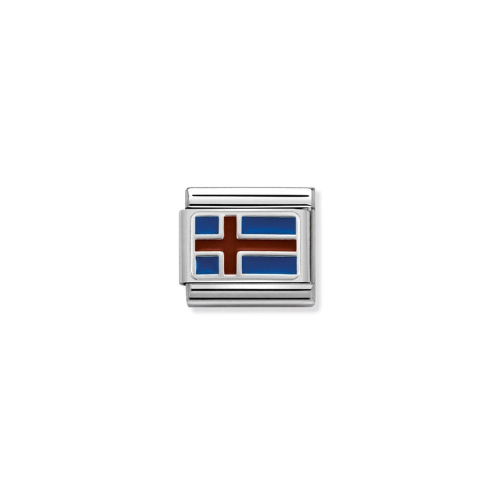 Nomination Classic Flag Charm - Enamel and Silver Iceland 330207/11