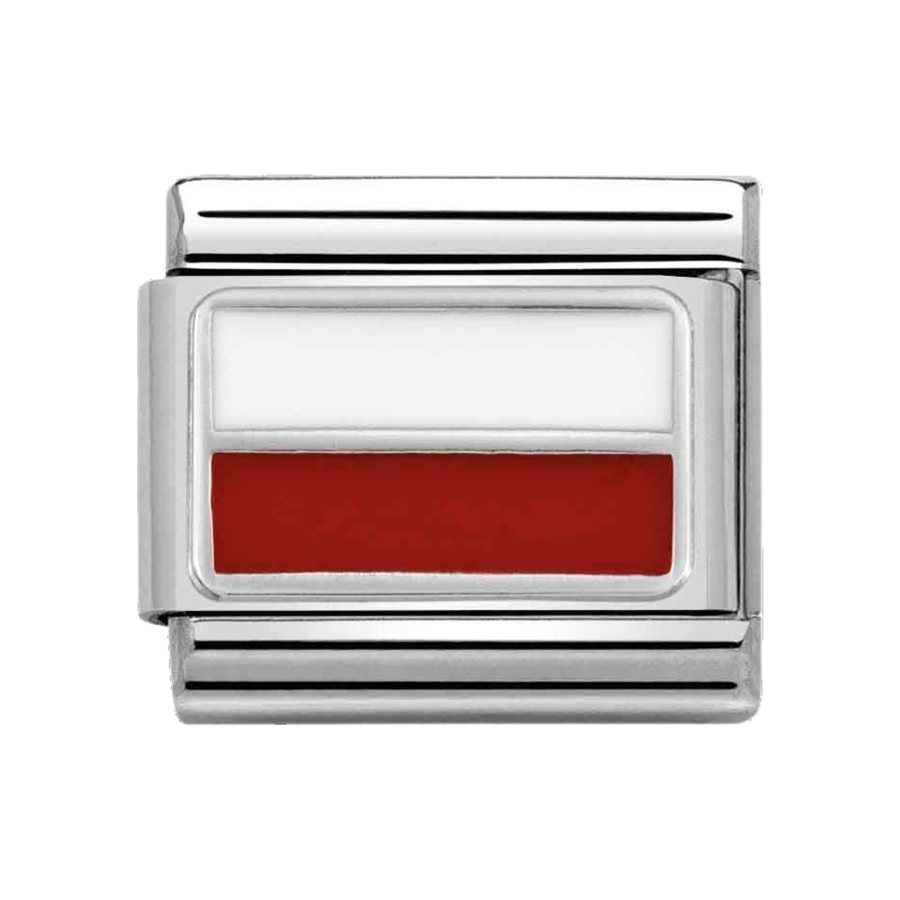 Niche Jewellery Nomination Flag Charm - Enamel and Silver Poland