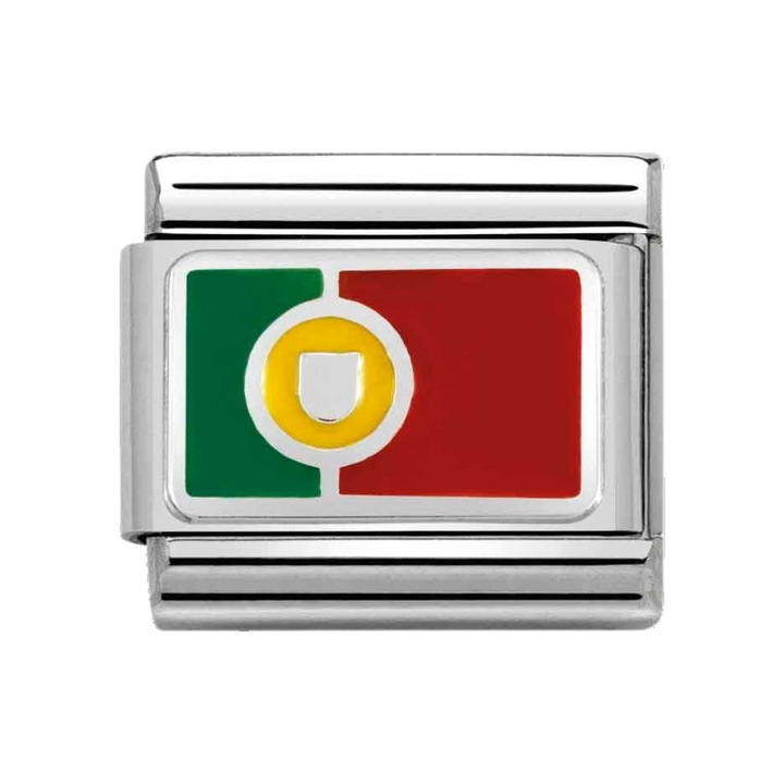 Niche Jewellery Nomination Flag Charm - Enamel and Silver Portugal