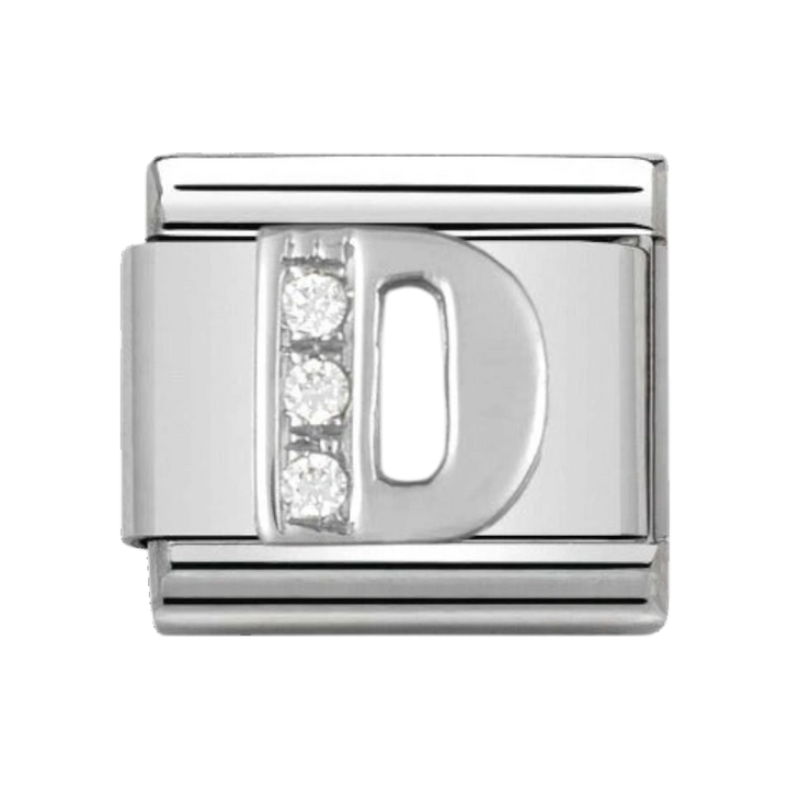 Nomination Silver and Zirconia Letter Charm - D