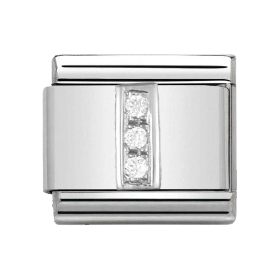 Nomination Silver and Zirconia Classic Letter Charm - I