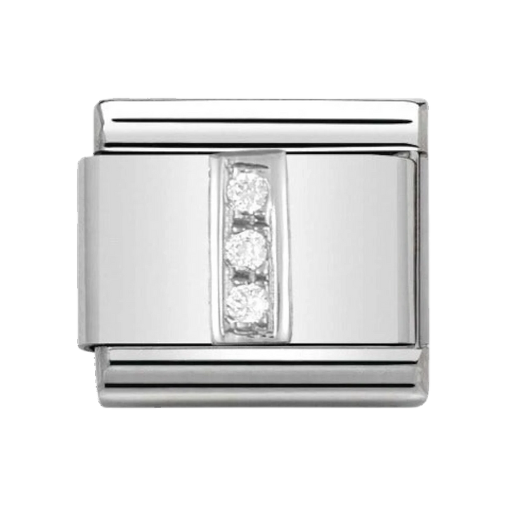 Nomination Silver and Zirconia Classic Letter Charm - I