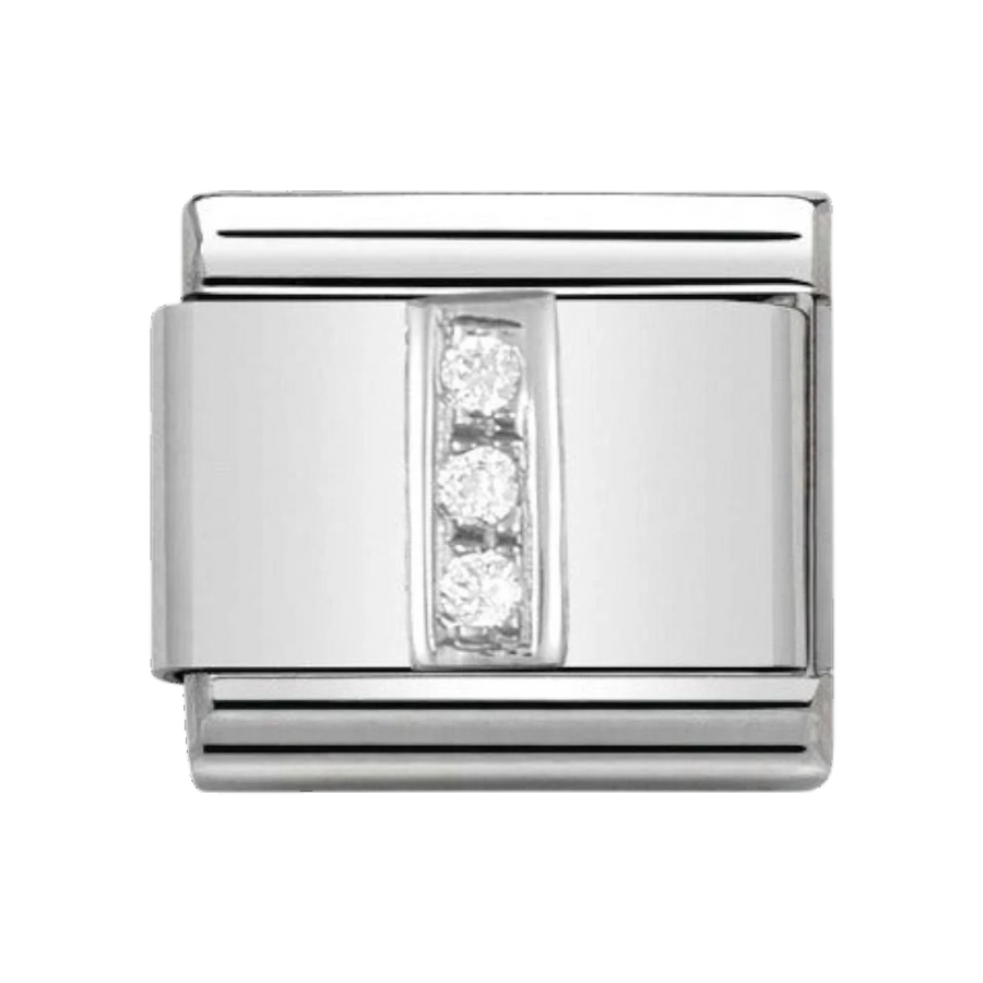 Nomination Silver and Zirconia Classic Letter Charm - I