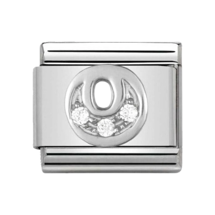 Nomination Silver and Zirconia Classic Letter Charm - O