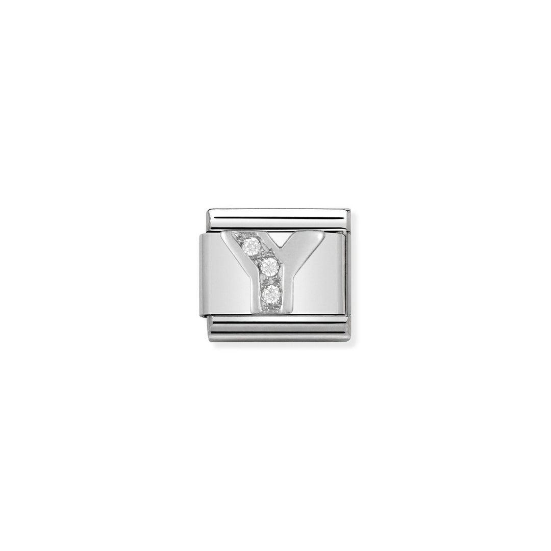 Nomination Silver and Zirconia Classic Letter Charm - Y