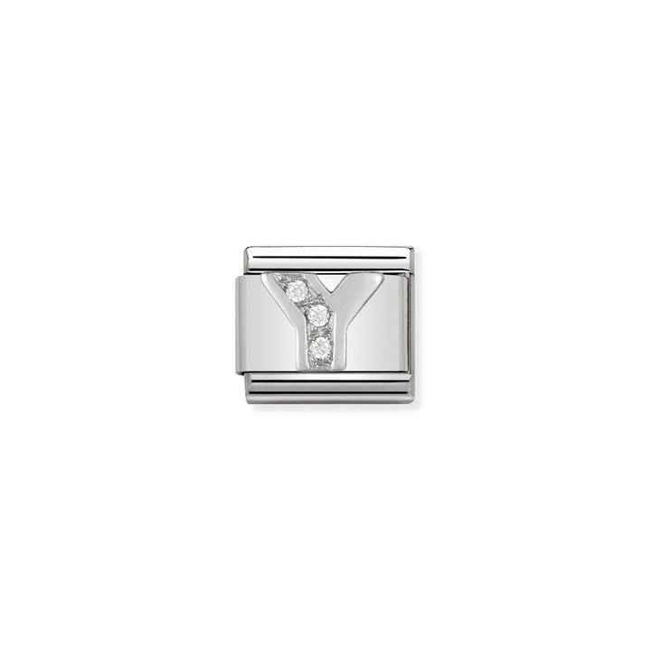Nomination Silver and Zirconia Classic Letter Charm - Y