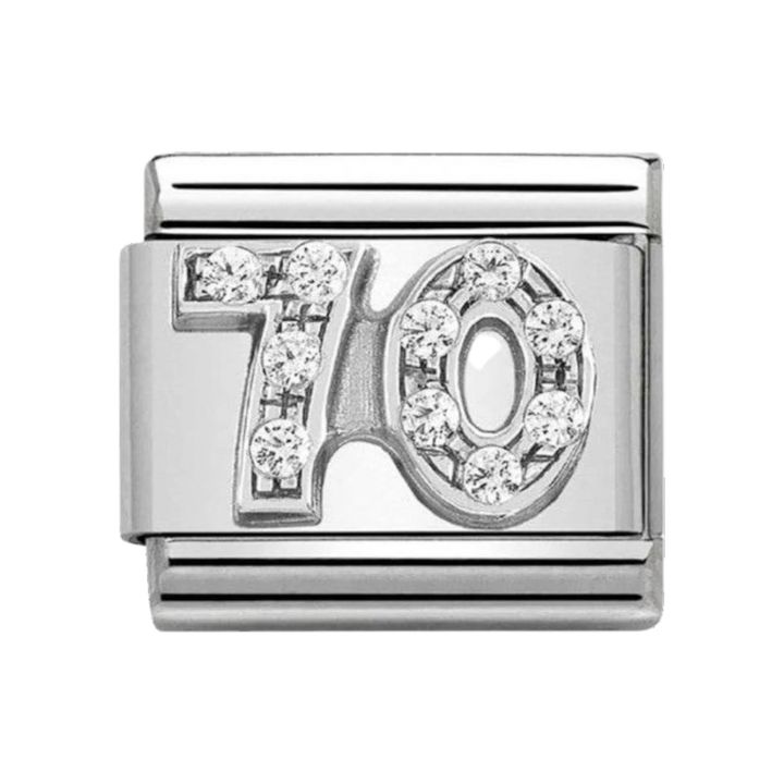 Nomination Silver and Zirconia Number 70 Charm