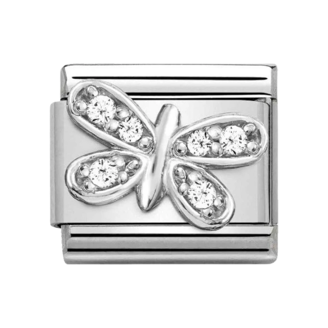 Nomination Silver and White Zirconia Butterfly Charm 330304_35