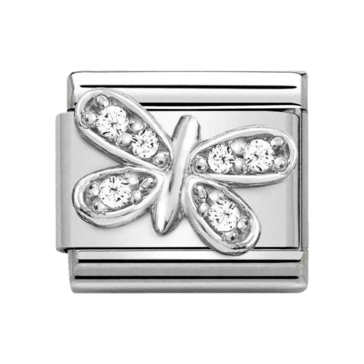 Nomination Silver and White Zirconia Butterfly Charm 330304_35