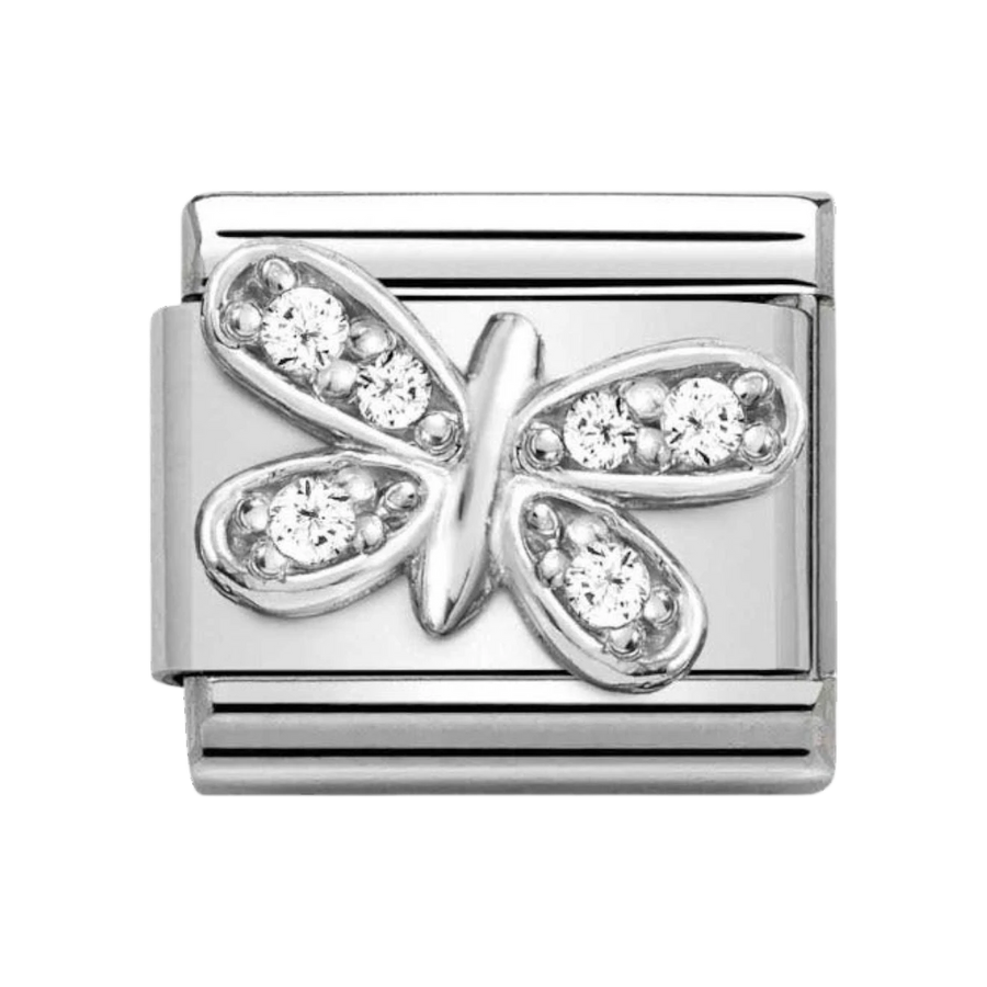 Nomination Silver and White Zirconia Butterfly Charm 330304_35
