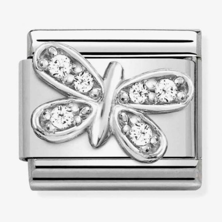 Nomination Silver and White Zirconia Butterfly Charm 330304_35