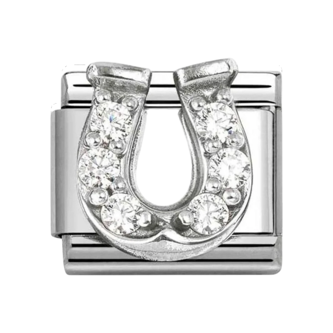 Nomination Silver and Zirconia Horseshoe Charm