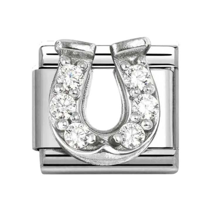 Nomination Silver and Zirconia Horseshoe Charm