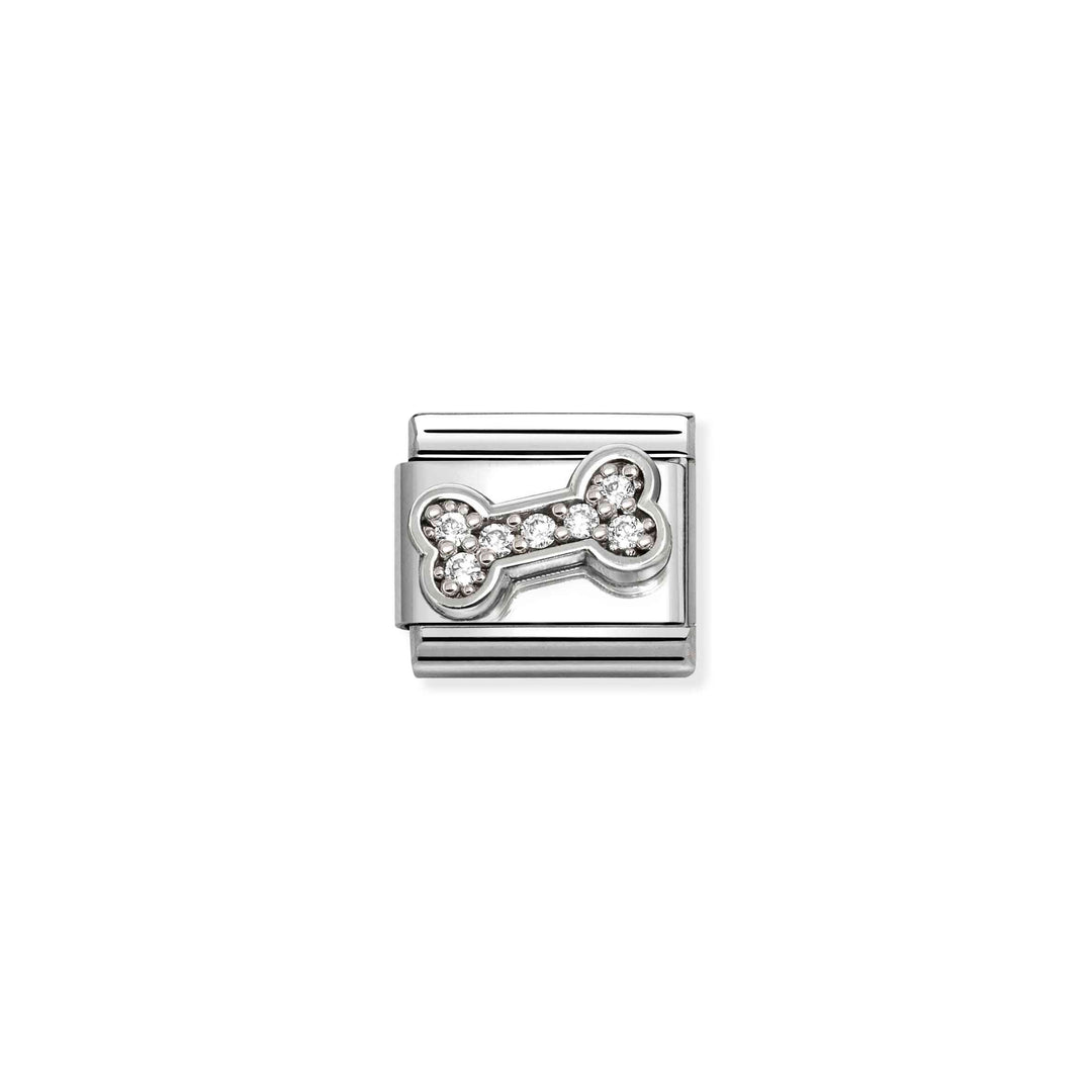 Niche Jewellery Nomination Silver and Zirconia Bone Charm