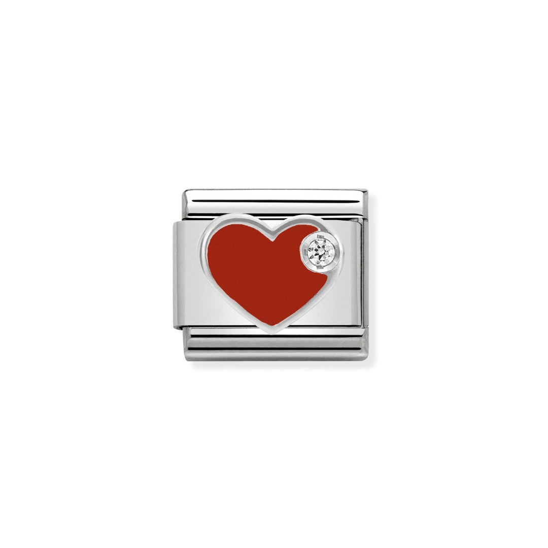 Nomination  Classic Silver and Red Enamel Heart Charm 330305_01