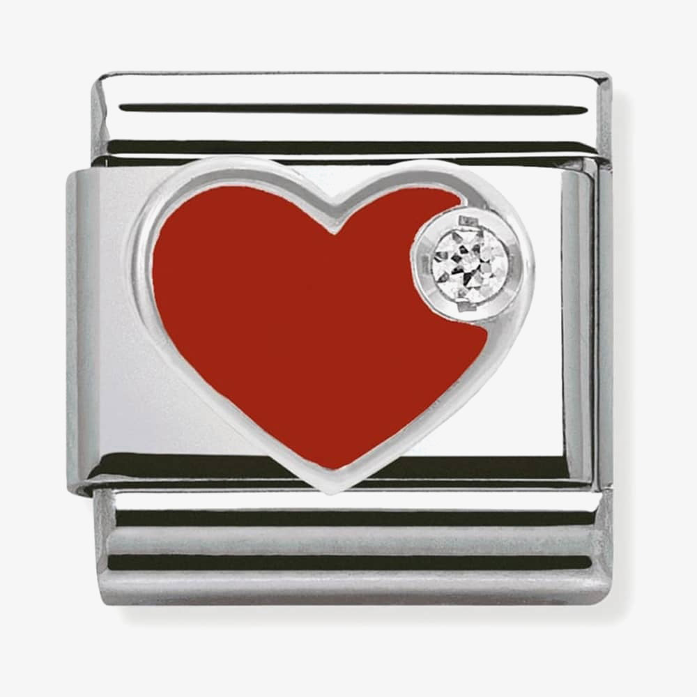 Nomination  Classic Silver and Red Enamel Heart Charm 330305_01