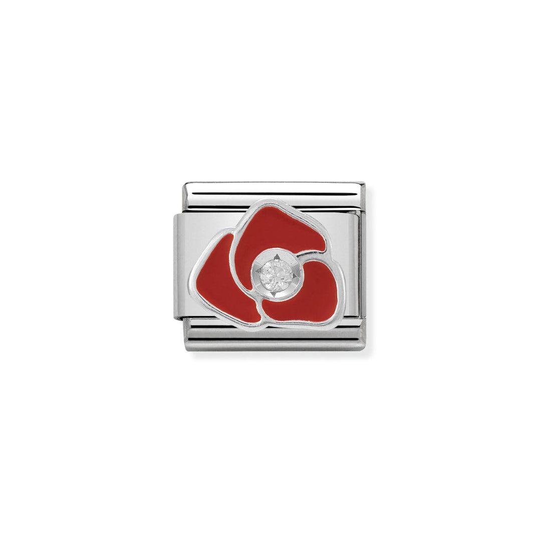 Nomination  Classic Red Rose Charm in Enamel and Stone 330305_05