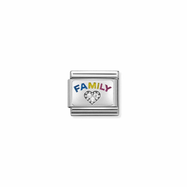 Nomination Multicolour Enamel Family with White Zirconia Heart Charm 330306_08