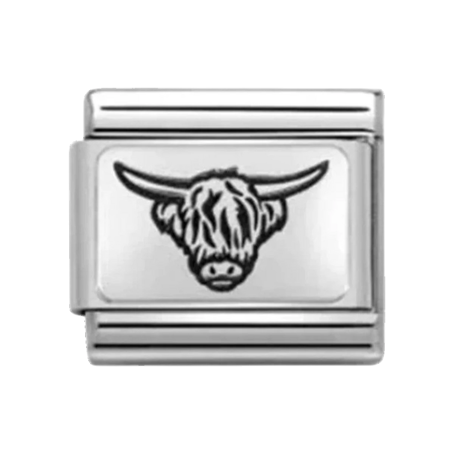 Nomination Classic Silver Highland Cow Charm 330111/35