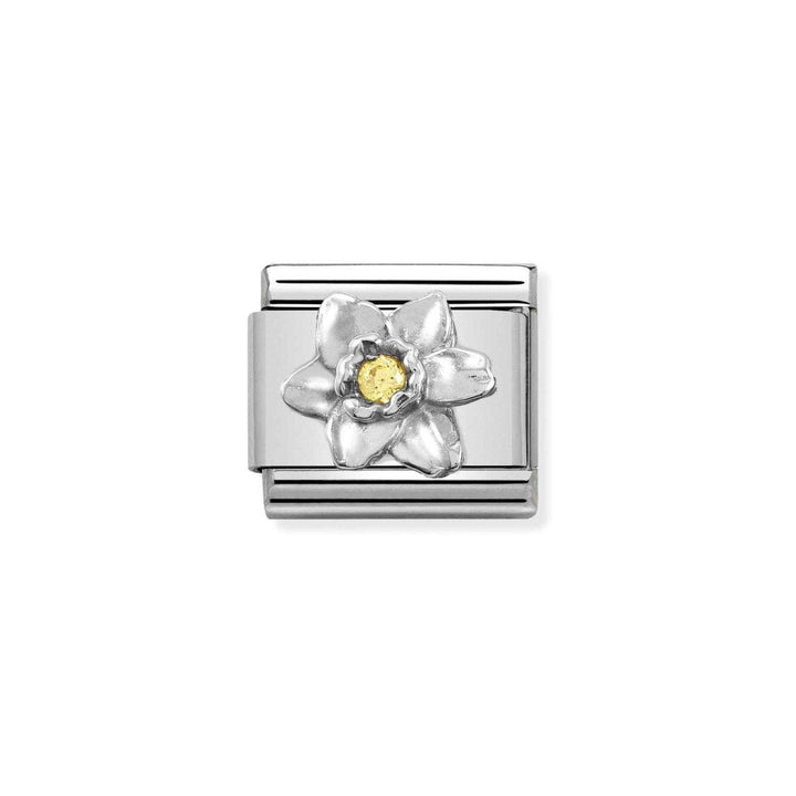 Nomination Silver and Yellow Zirconia Daffodil Charm 330311_14