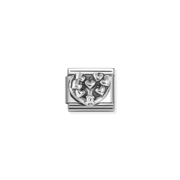 Niche Jewellery Nomination Silver and Zirconia Heart Tree of Life Charm