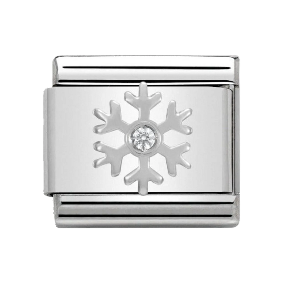 Nomination Classic Silver and White Zirconia Snowflake Charm 330313_02