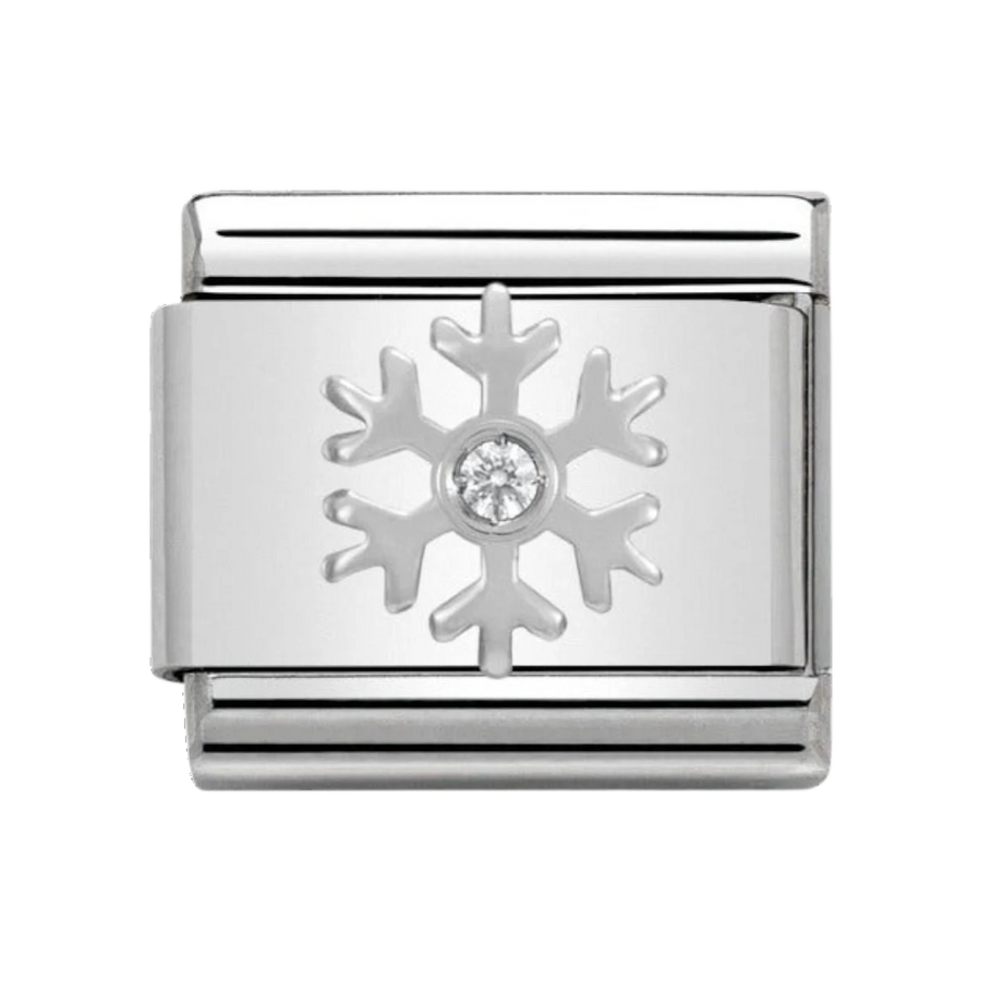 Nomination Classic Silver and White Zirconia Snowflake Charm 330313_02
