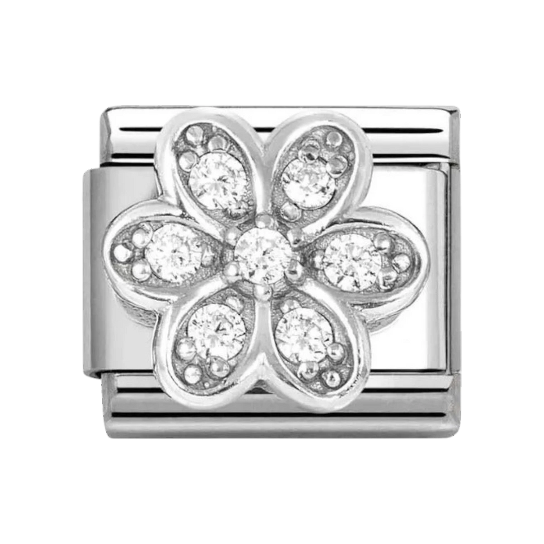 Nomination Classic Silver with Zirconia Petals Flower Charm 330322/06