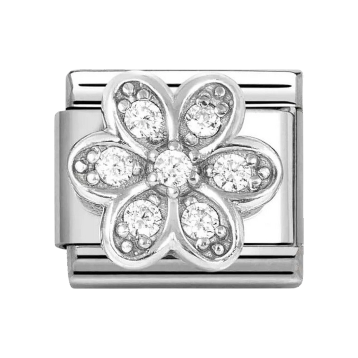 Nomination Classic Silver with Zirconia Petals Flower Charm 330322/06