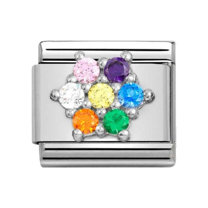 Nomination Silver and Rainbow Zirconia Flower Charm 330322_05
