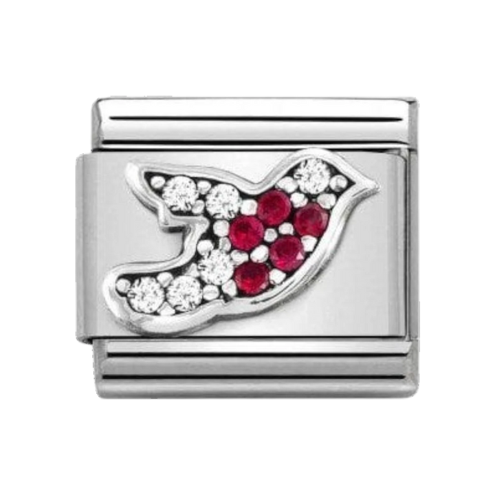 Nomination Composable Symbols Charm - Cubic Zirconia and Silver Robin 330323_02
