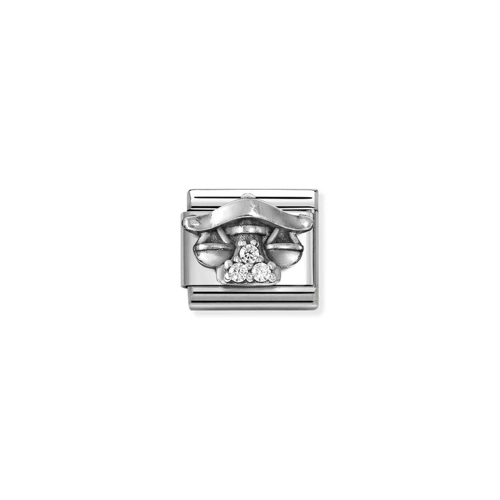 Niche Jewellery Nomination Silver and Zirconia Oxidised Zodiac Libra Charm