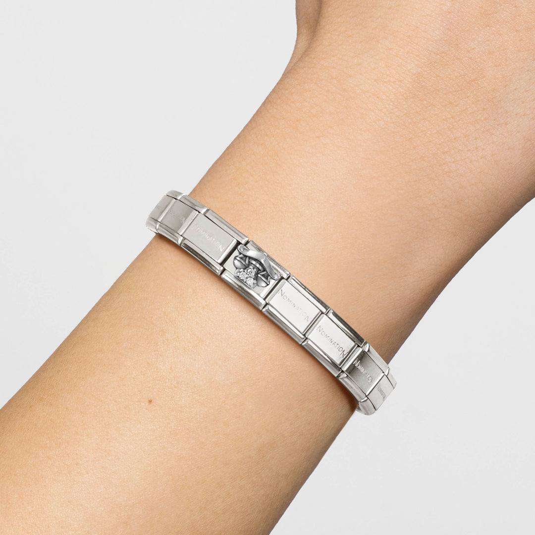 Niche Jewellery Nomination Silver and Zirconia Oxidised Zodiac Libra Charm detail