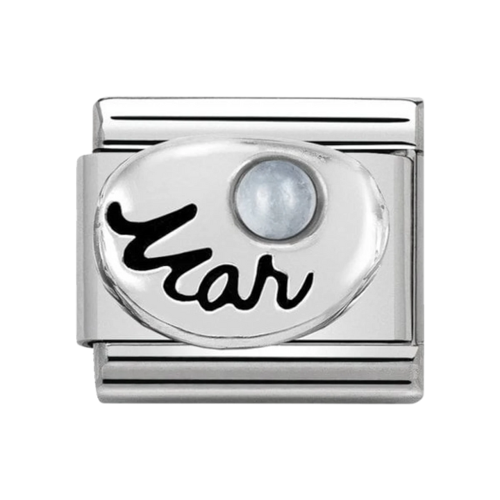 Nomination Classic Sterling Silver March Aquamarine Birthstone Charm 330505_03