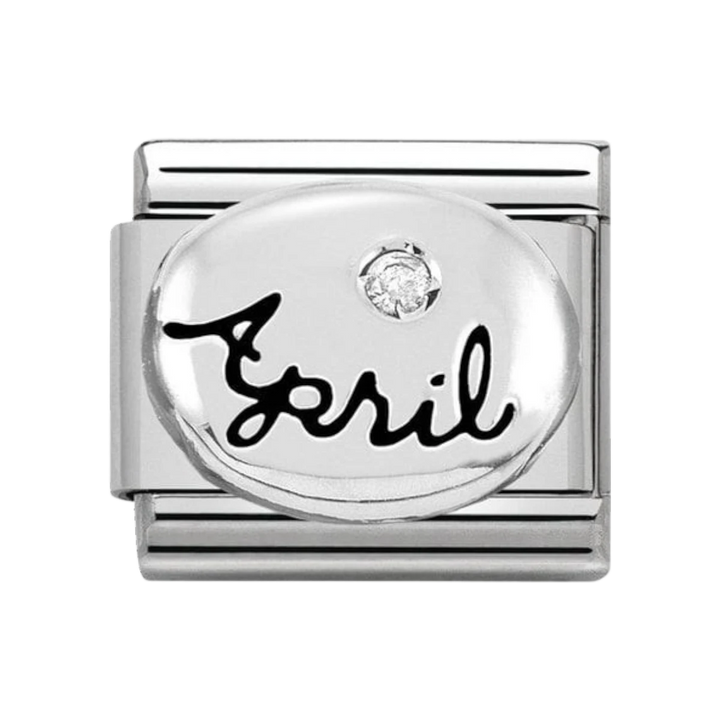 Nomination Classic Sterling Silver April Diamond Birthstone Charm 330505_04