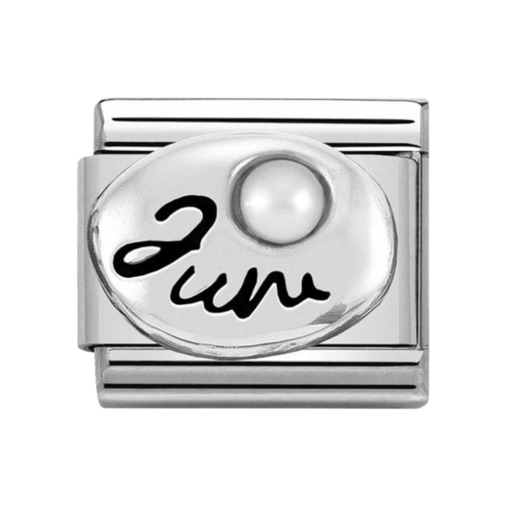 Nomination Classic Sterling Silver June White Pearl Birthstone Charm 330505_06