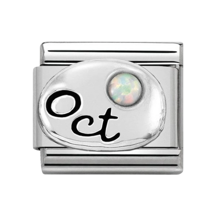 Nomination Classic Sterling Silver October White Opal Birthstone Charm 330505_10