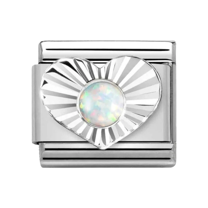 Nomination Classic Silvershine Diamond White Opal Charm